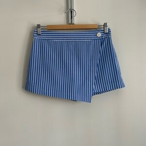 Club Monaco Blue & White Striped Wrap Skort, Size 0